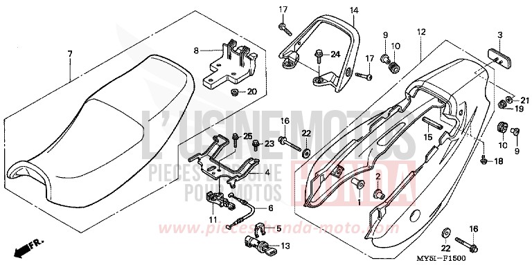 SITZ von CB1300 Super Bold'or ABS SCHWARZ (NH1) von 2002